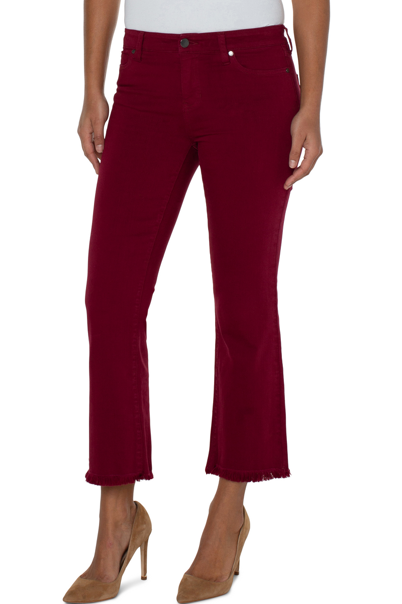 Hannah Crop Flare w/Wide Fray Hem and Slit
